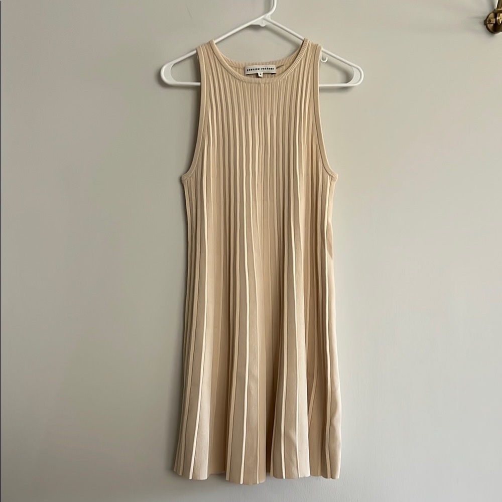 English Factory Pleated A-Line Knit Minidress